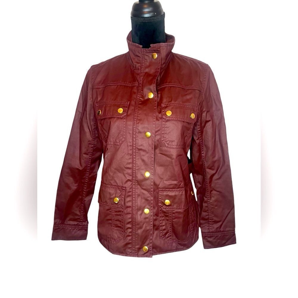 J.CREW “THE DOWNTOWN” BURGUNDY RELAXED FALL JACKET WOMENS‎ SIZE SMALL